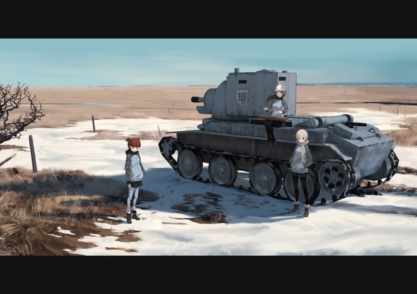 mika, aki, and mikko (girls und panzer) drawn by ren_(gh)