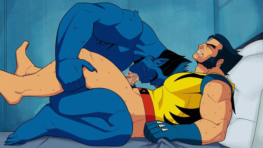 wolverine and beast (marvel and 2 more) drawn by vvulfbara