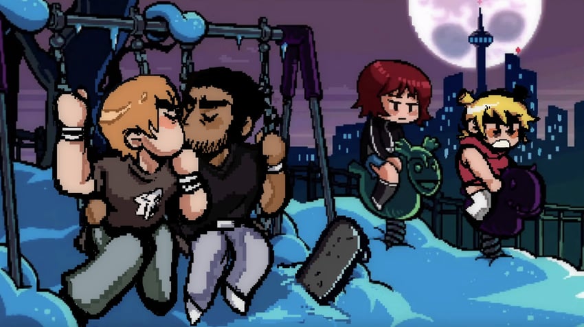 lucas lee, kim pine, todd ingram, and roxie richter (scott pilgrim and 2 more) drawn by jaime_(grizzgotmilk)