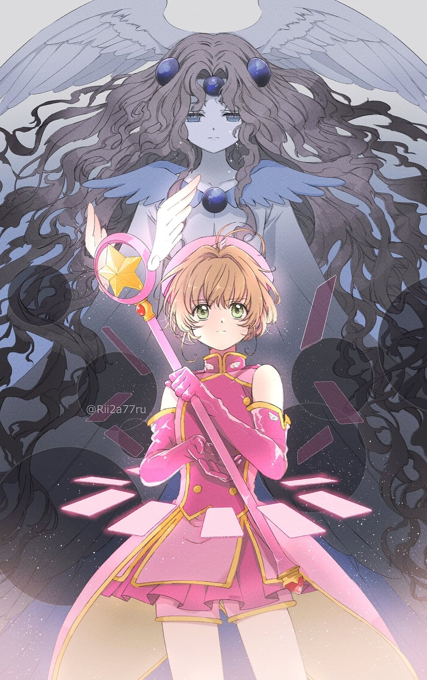 kinomoto sakura and nothing (cardcaptor sakura) drawn by rii2a77ru
