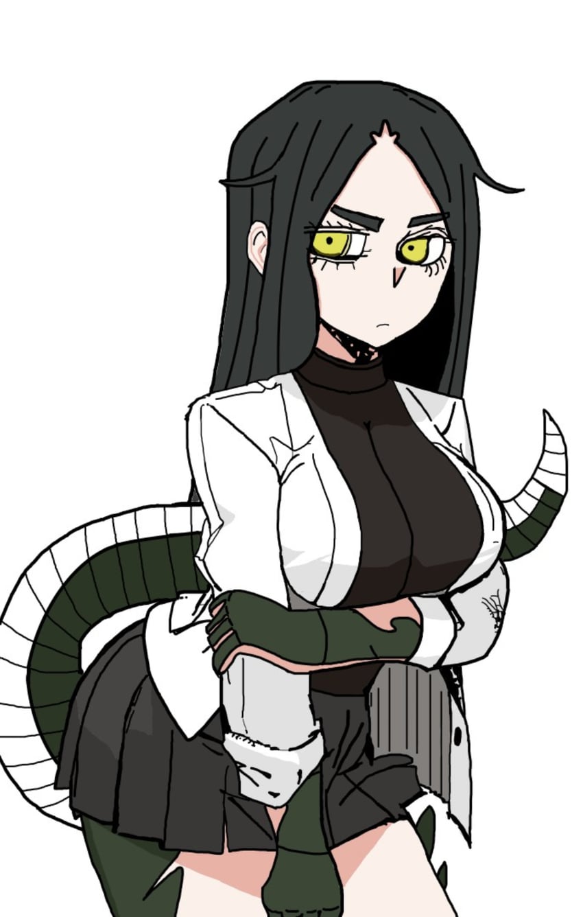 scp-682 (helltaker and 1 more) drawn by reptilia_queen
