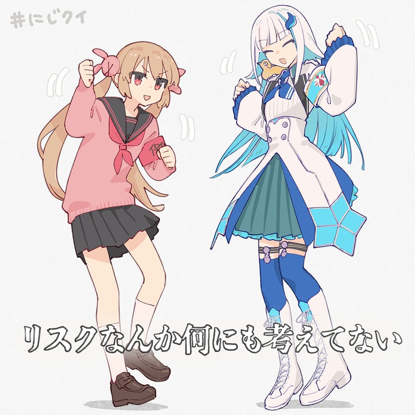 lize helesta and natori sana (nijisanji and 1 more) drawn by cardamom_kanda