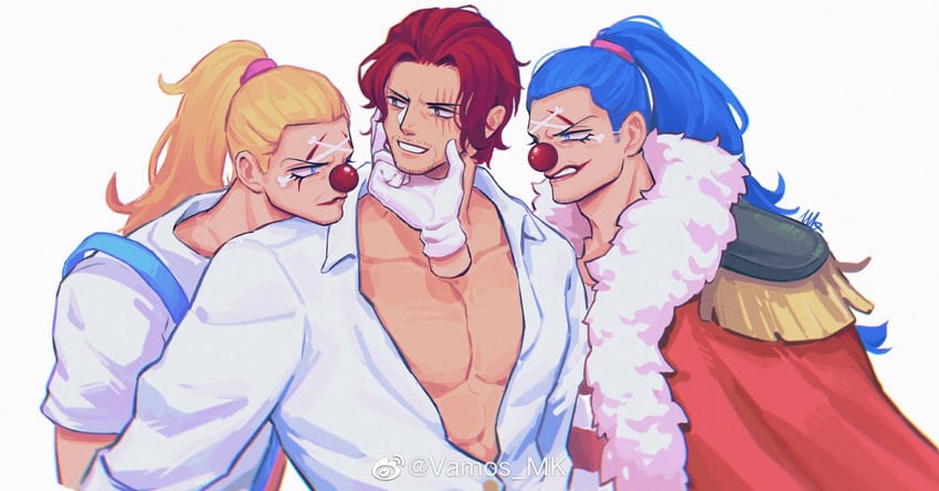 shanks and buggy the clown (one piece) drawn by vamos_mk