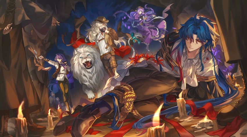 acheron, black swan, blade, and jing yuan (honkai and 1 more) drawn by yaoyaobae
