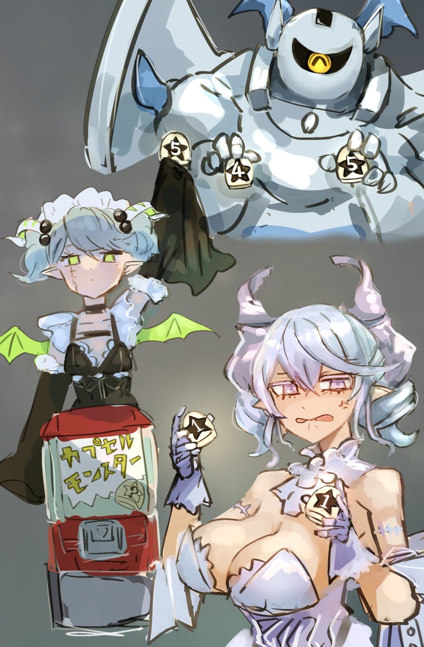 lovely labrynth of the silver castle, arianna the labrynth servant, and labrynth archfiend (yu-gi-oh!) drawn by hatano_kiyoshi