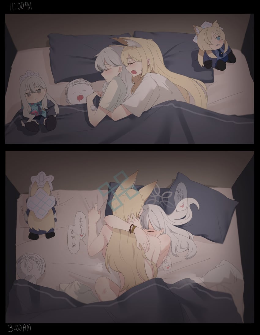 sensei, doodle sensei, kanna, and konoka (blue archive) drawn by gurenola