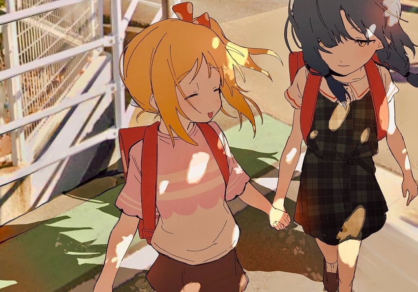 ijichi nijika and yamada ryo (bocchi the rock!) drawn by hokaze_(lx7i9frrkegzi1g)