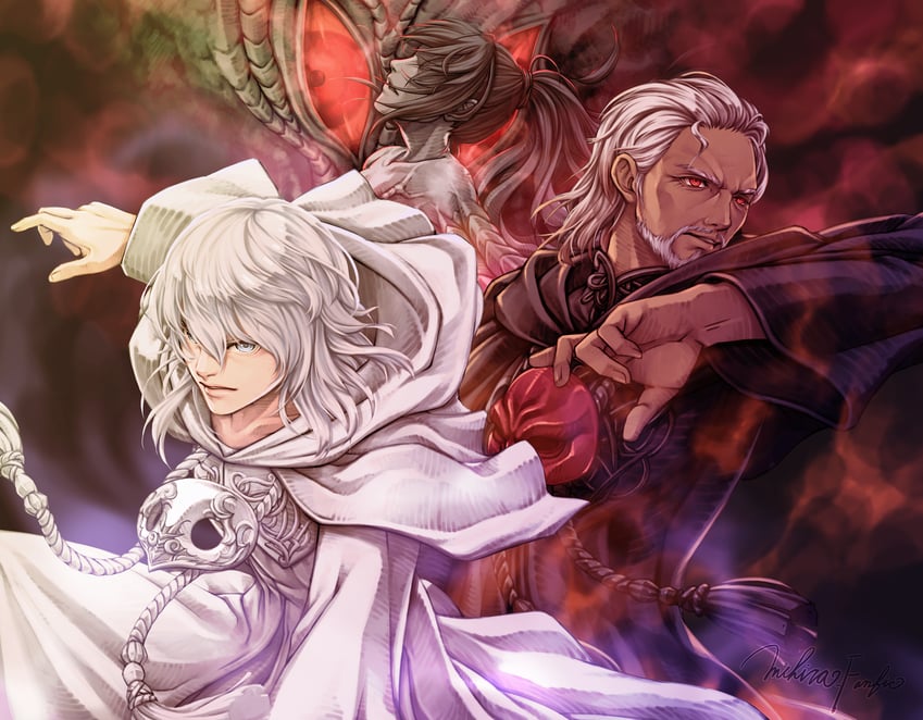 themis, lahabrea, and agdistis (final fantasy and 1 more) drawn by mihira_(tainosugatayaki)