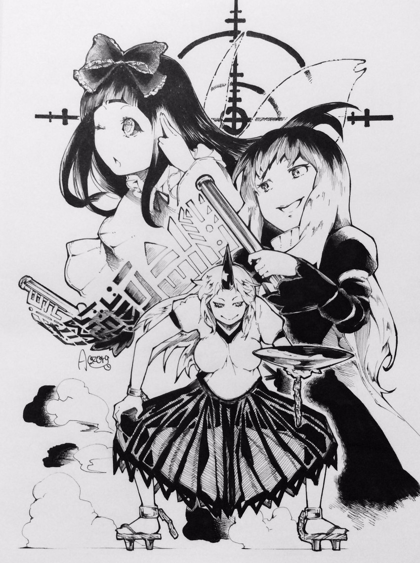 hijiri byakuren, hoshiguma yuugi, and star sapphire (touhou) drawn by aozora_taf