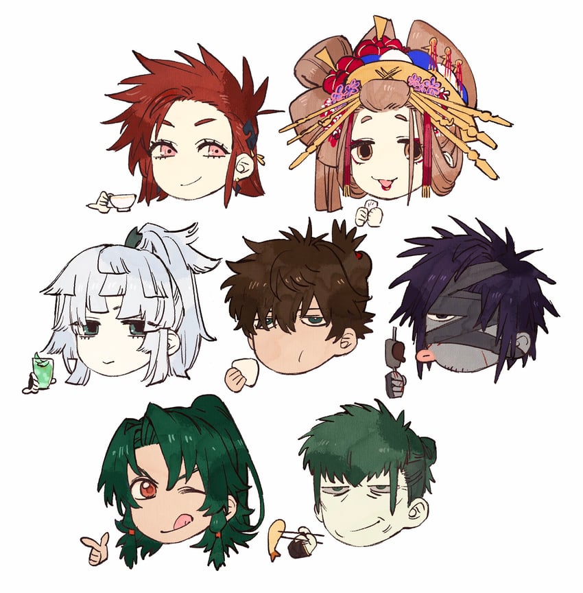 miyamoto iori, yui shousetsu, zheng chenggong, chiemon, dorothea coyett, and 2 more (fate and 1 more) drawn by wataru_rei