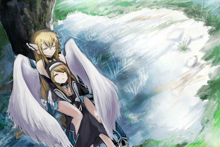 astraea and chaos (sora no otoshimono) drawn by shuiping_anding_mian