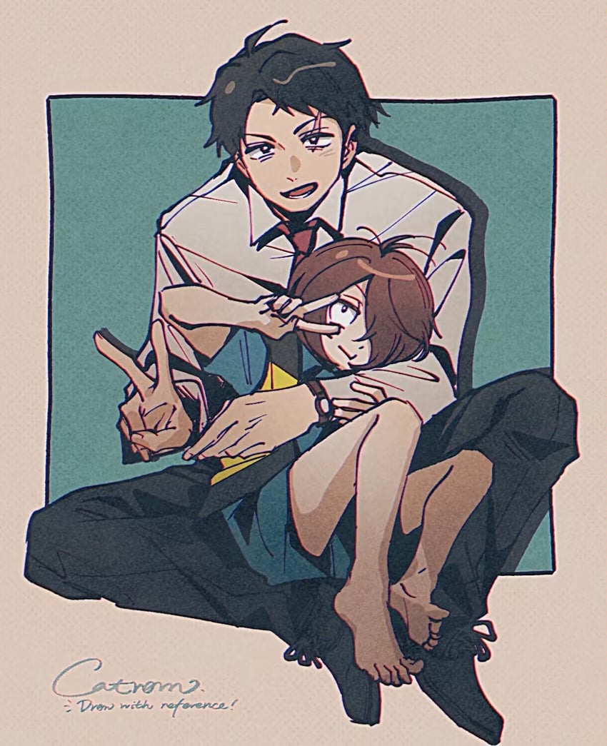 kitarou and mizuki (gegege no kitarou and 1 more) drawn by catrom_nya