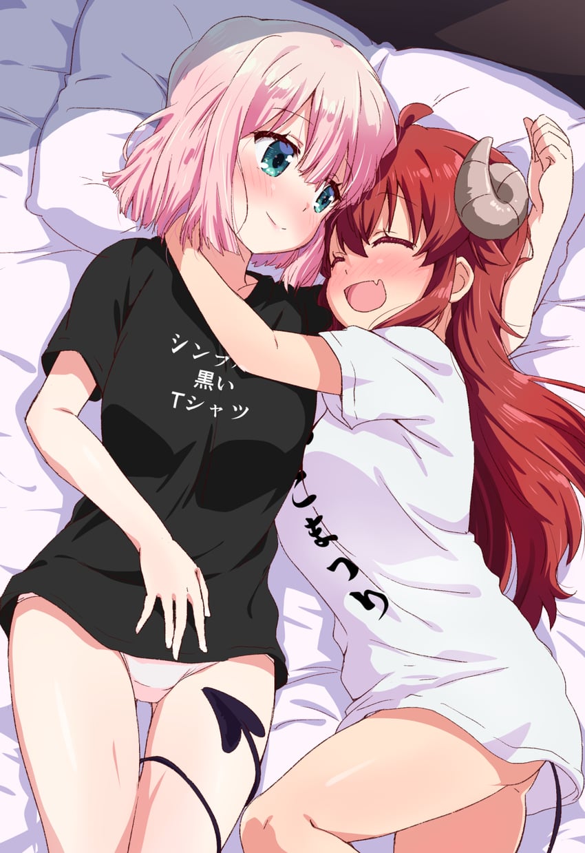 yoshida yuuko and chiyoda momo (machikado mazoku) drawn by mukaibi_aoi