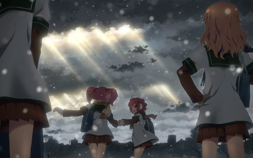 akaza akari, yoshikawa chinatsu, oomuro sakurako, and furutani himawari (yuruyuri) drawn by yuuki_tatsuya