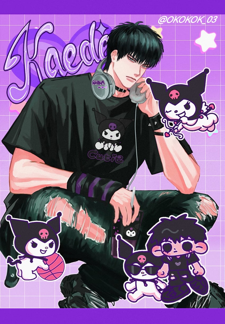 kuromi and rukawa kaede (sanrio and 2 more) drawn by w8_zvo