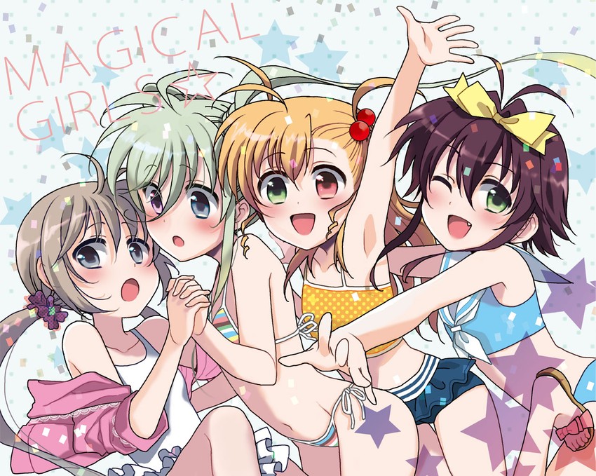 vivio, einhard stratos, corona timir, and rio wezley (lyrical nanoha and 1 more) drawn by y100