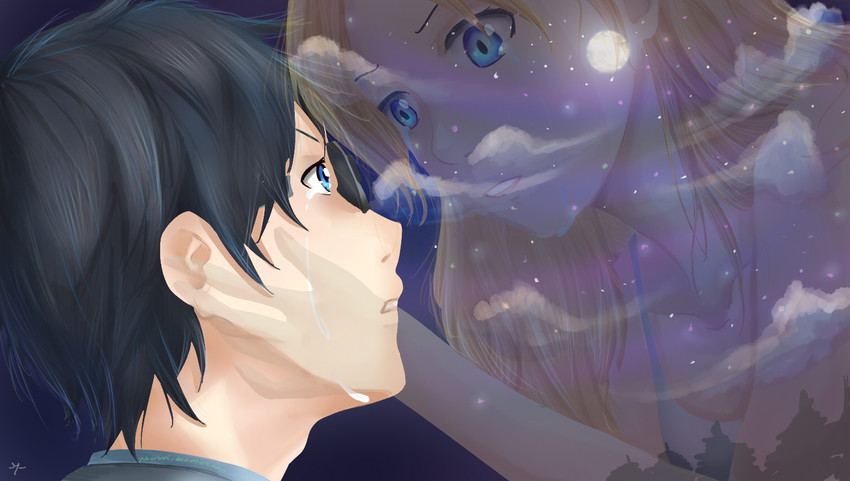 miyazono kawori and arima kousei (shigatsu wa kimi no uso) drawn by yukarkari