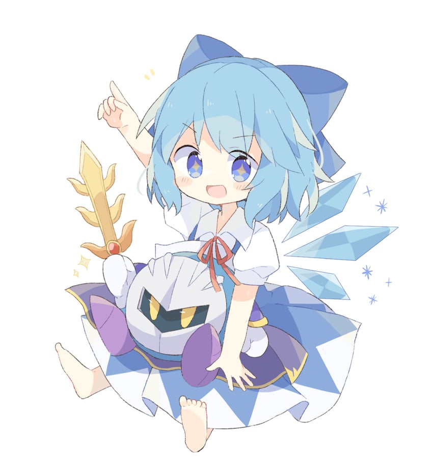 cirno and meta knight (touhou and 1 more) drawn by nanagi