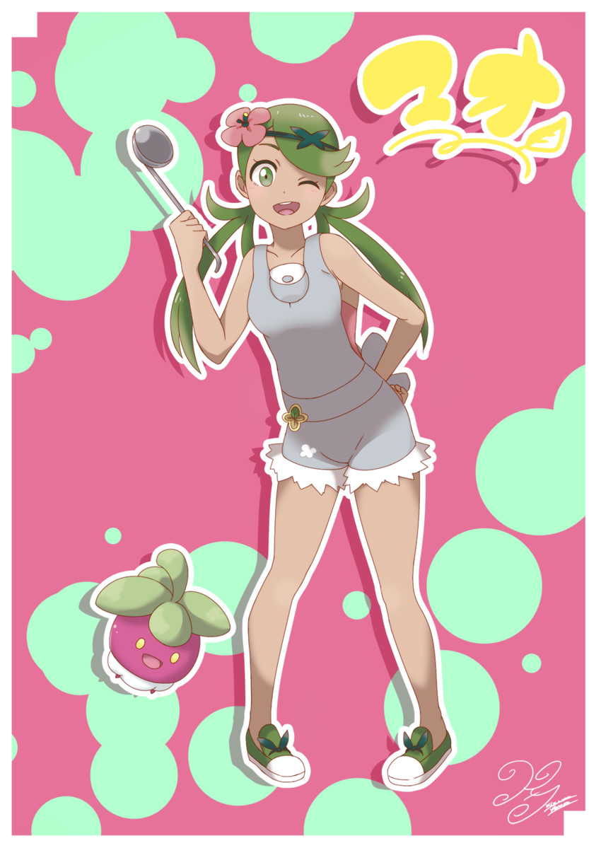 mallow and bounsweet (pokemon and 1 more) drawn by yumechiku
