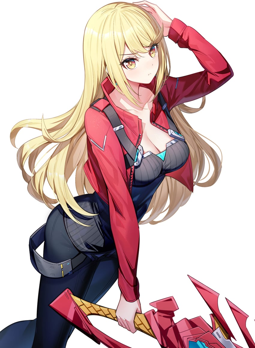 mythra and noah (xenoblade chronicles and 2 more) drawn by ririko_(zhuoyandesailaer)