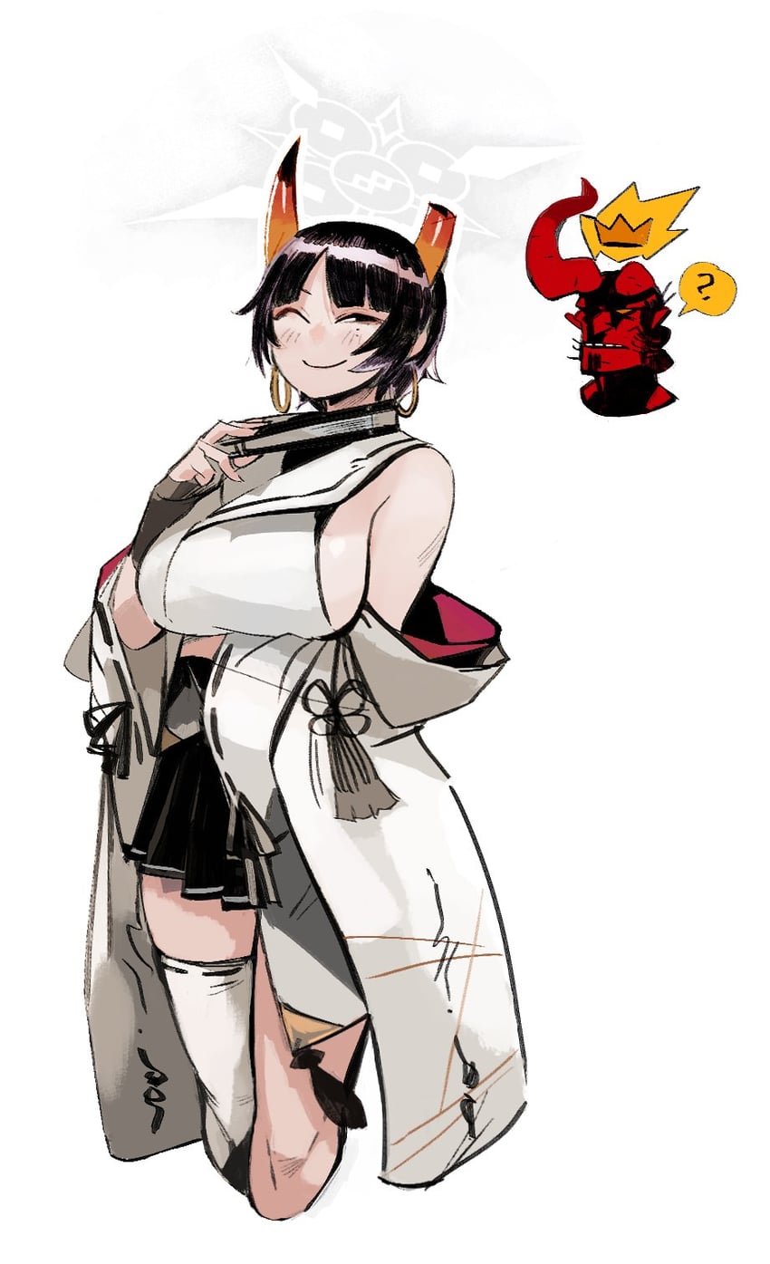 niya and hellboy (blue archive and 1 more) drawn by 33dot