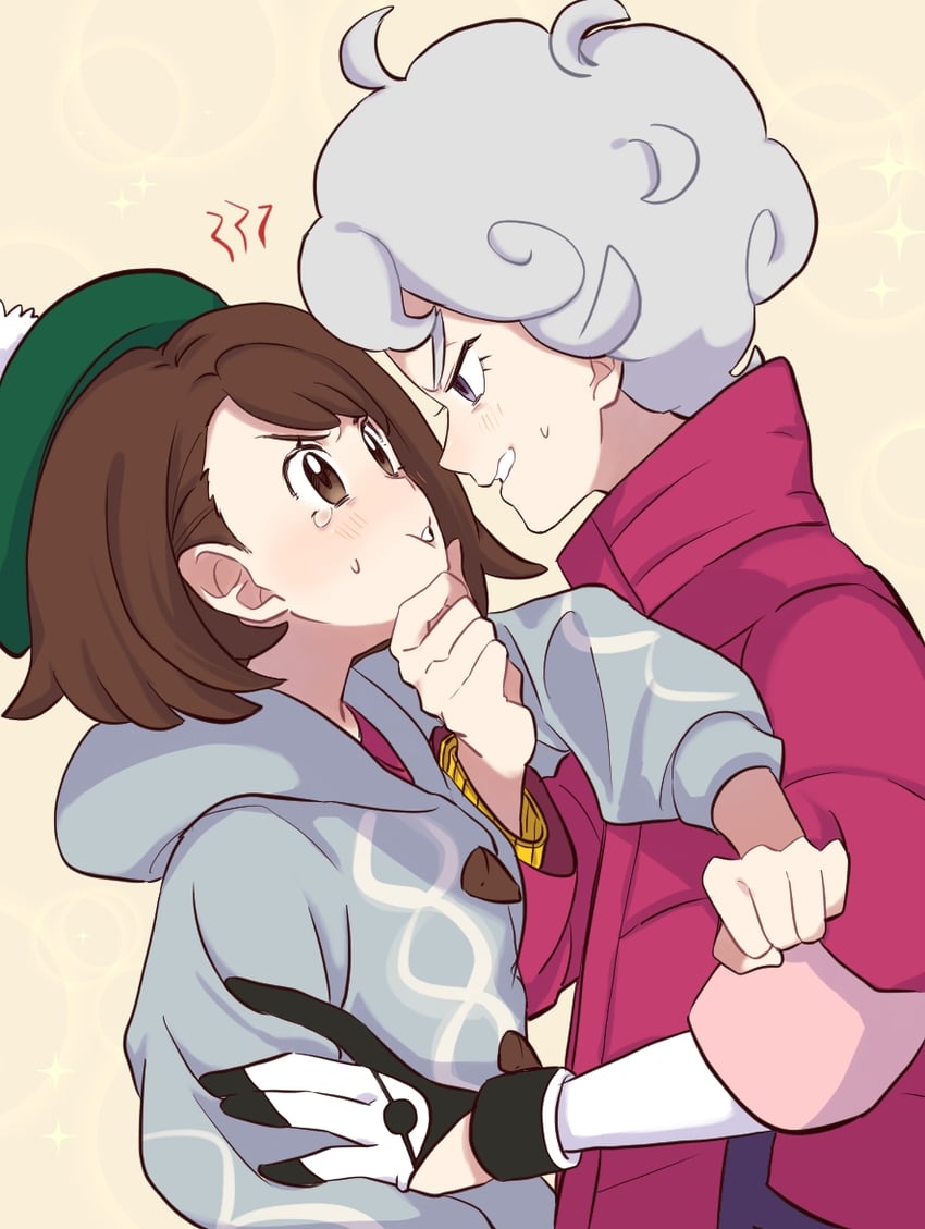 gloria and bede (pokemon and 1 more) drawn by tenchou_(sakai)