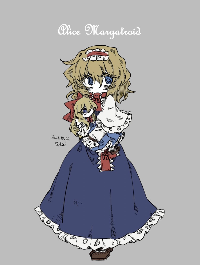 alice margatroid and shanghai doll (touhou) drawn by sekai_yusuke