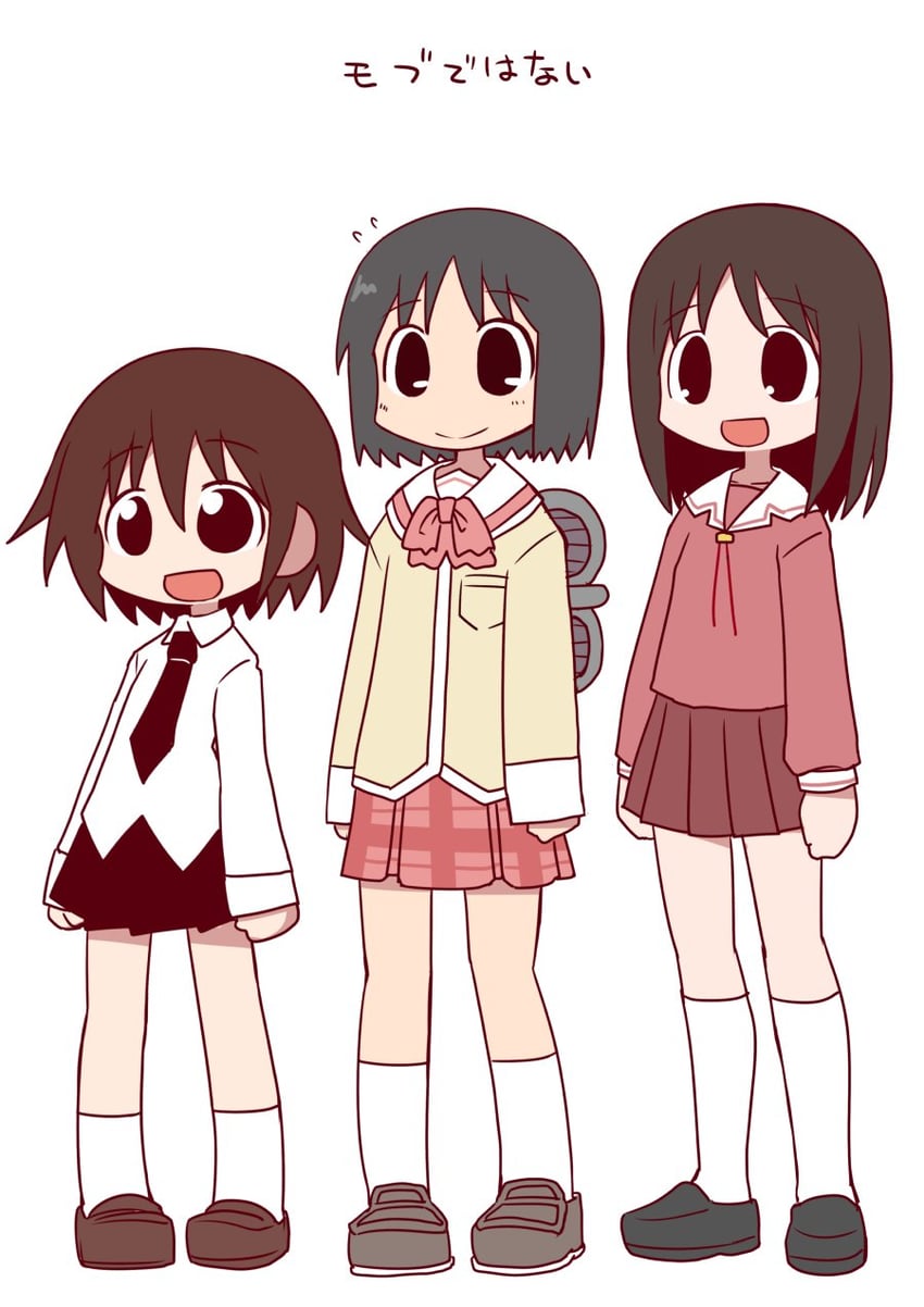 oribe yasuna, kasuga ayumu, and shinonome nano (nichijou and 2 more) drawn by ikkyuu