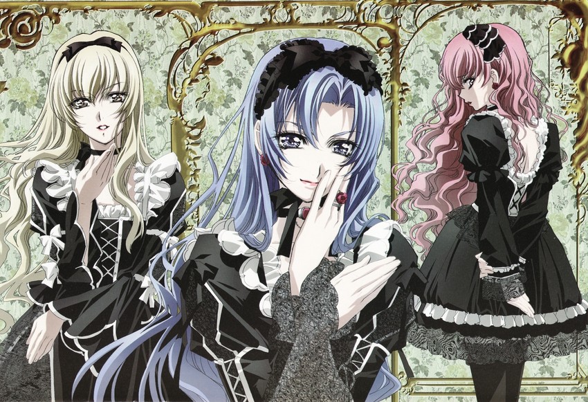 kouno tooru, yutaka mikoto, and shihoudani yuujirou (princess princess) drawn by nakajima_atsuko