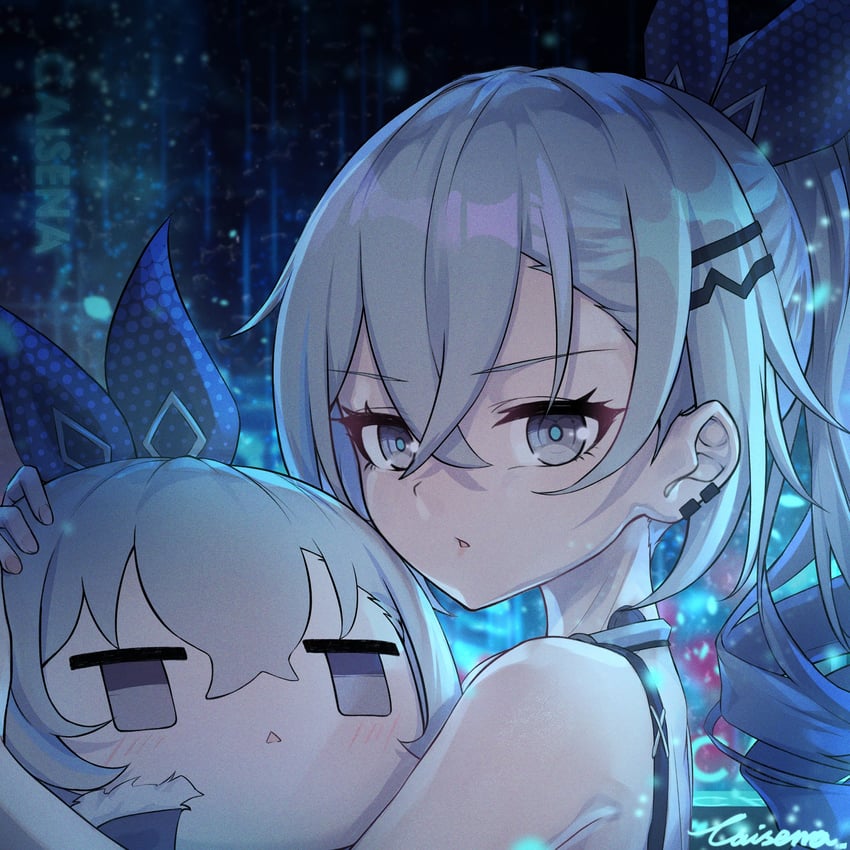 silver wolf (honkai and 1 more) drawn by caisena