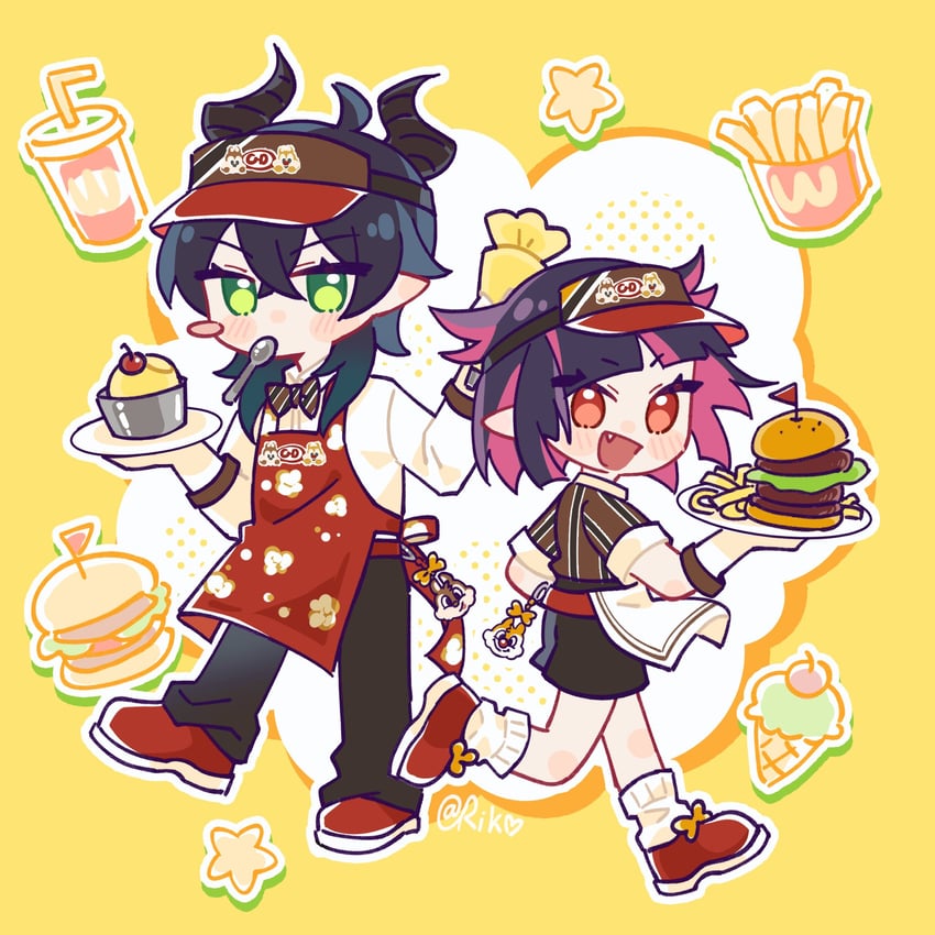 lilia vanrouge, malleus draconia, chip, and dale (twisted wonderland and 1 more) drawn by riko_shinkai