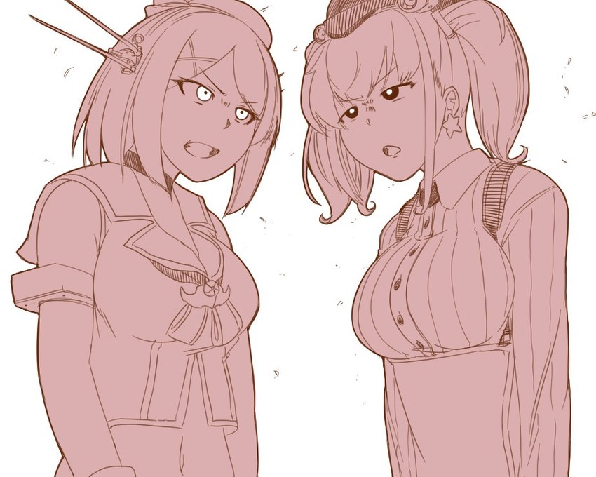 maya, atlanta, and maya kai ni (kantai collection) drawn by ikazaemon_(ten_oto)