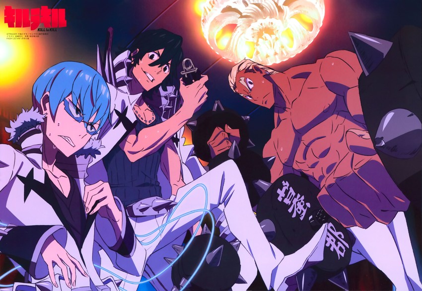 gamagoori ira, sanageyama uzu, and inumuta houka (kill la kill) drawn by tarou2