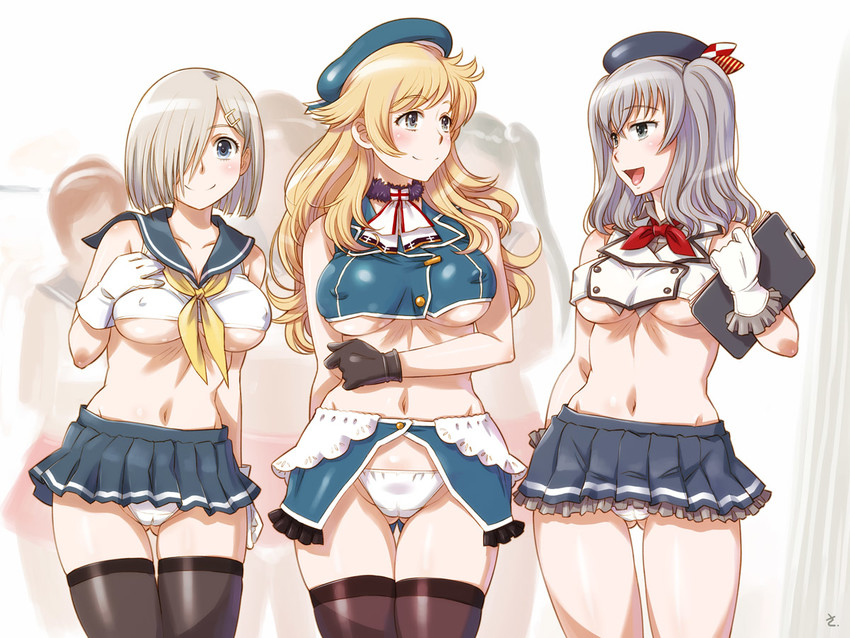 hamakaze, kashima, atago, isuzu, and natori (kantai collection) drawn by sameha_ikuya
