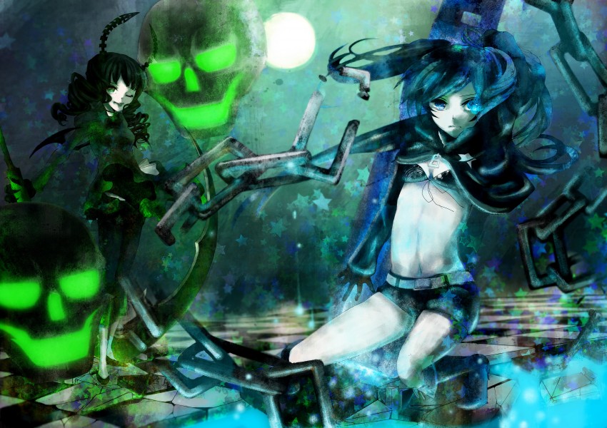 black rock shooter and dead master (black rock shooter) drawn by rinko_(jaunebrillant)