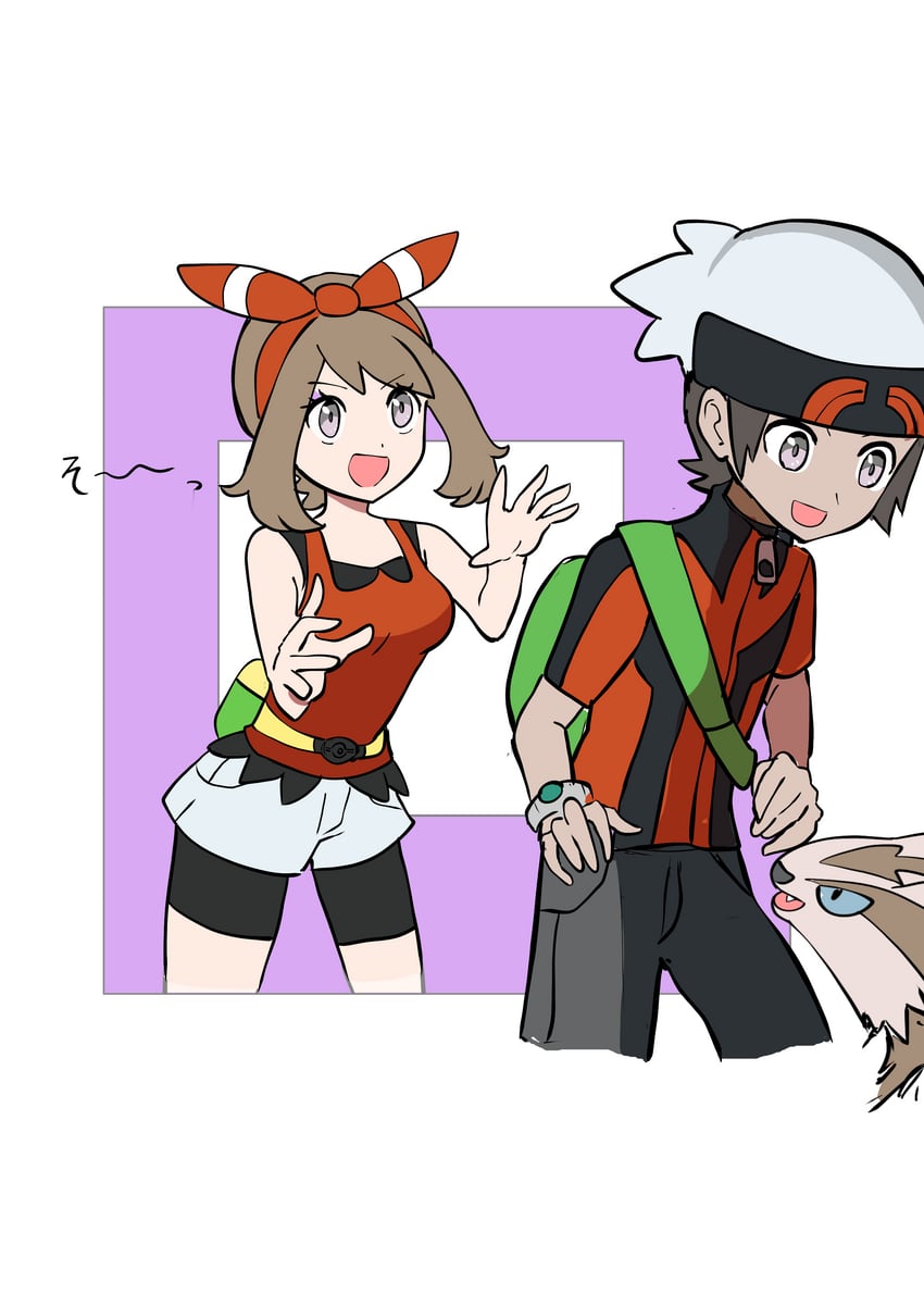 may, brendan, and linoone (pokemon and 1 more) drawn by makademia