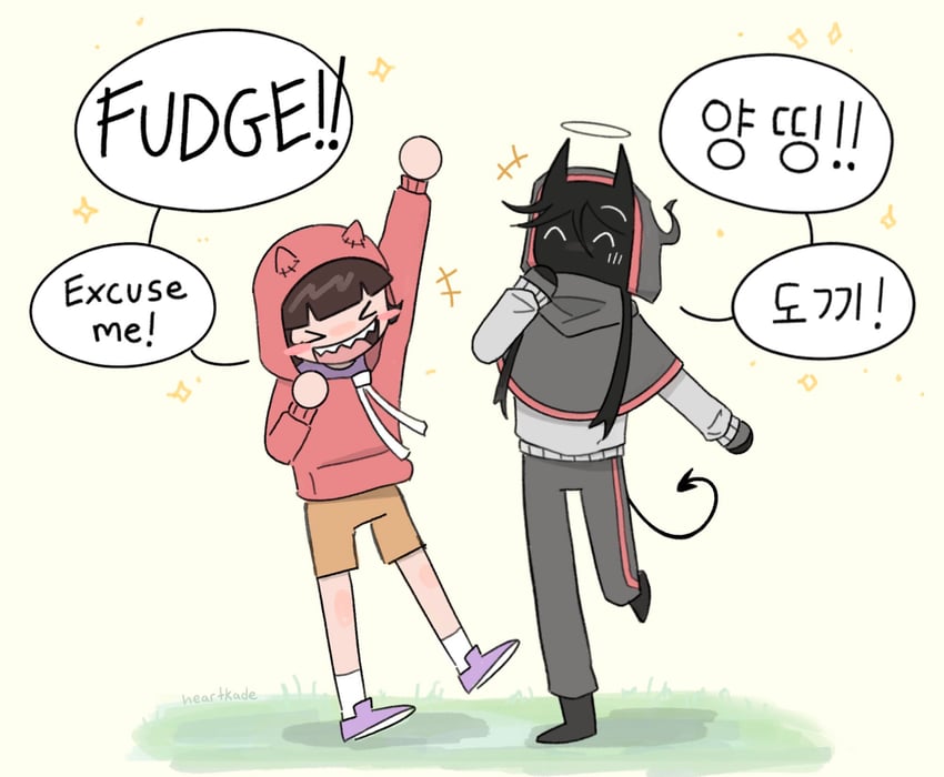 badboyhalo and yang dding (minecraft youtube and 1 more) drawn by heartkade