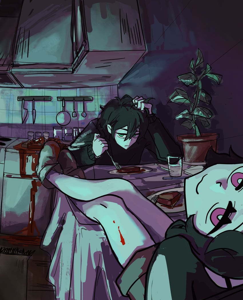 ashley graves and andrew graves (the coffin of andy and leyley) drawn by walesleep