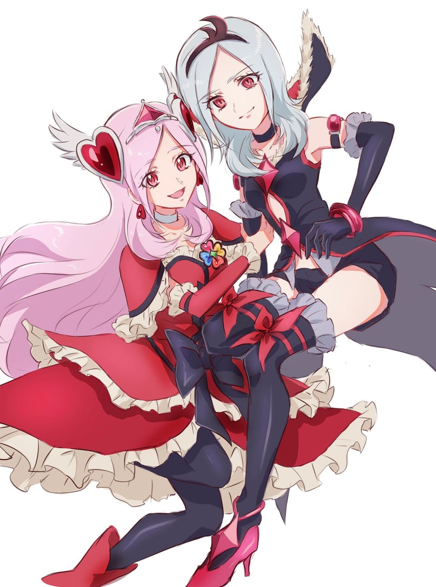 higashi setsuna, eas, and cure passion (precure and 1 more) drawn by fpminnie1