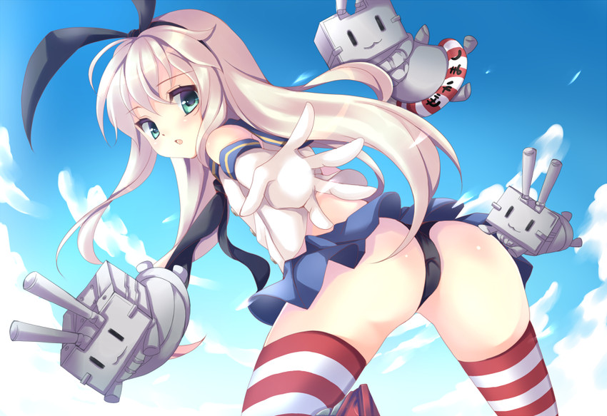 shimakaze and rensouhou-chan (kantai collection) drawn by nakoron