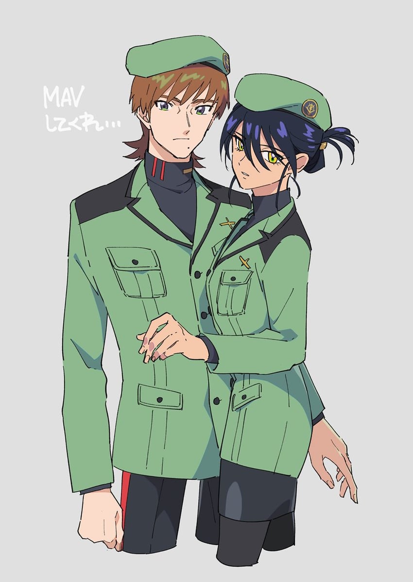nyaan and xavier olivette (gundam and 1 more) drawn by hastune