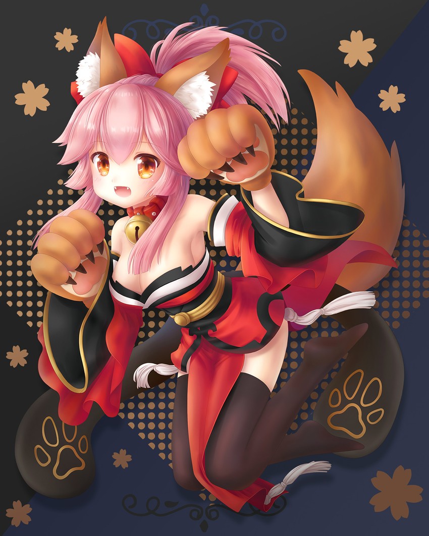 tamamo and tamamo cat (fate and 1 more) drawn by mugenstudio