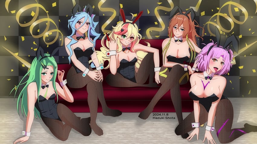 yami reina, yami freyja, yamikumo, yami makina, and yami kaname (macross and 2 more) drawn by hazuki_shouta
