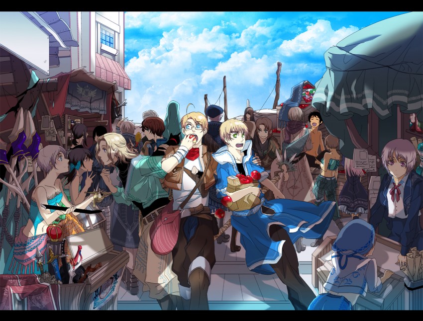 america, united kingdom, japan, russia, china, and 11 more (axis powers hetalia) drawn by sako_(3949)