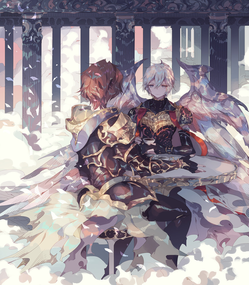 sandalphon and lucifer (granblue fantasy) drawn by lemming_no_suana