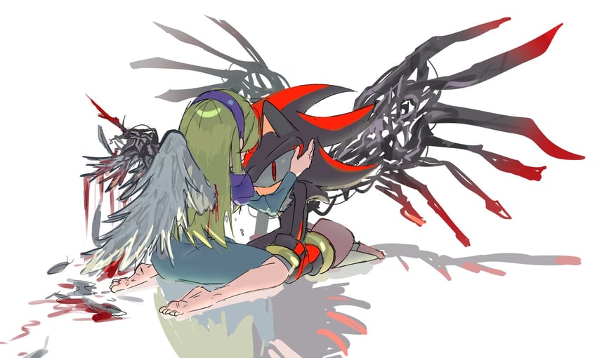 shadow the hedgehog and maria robotnik (sonic) drawn by cookiecream_00