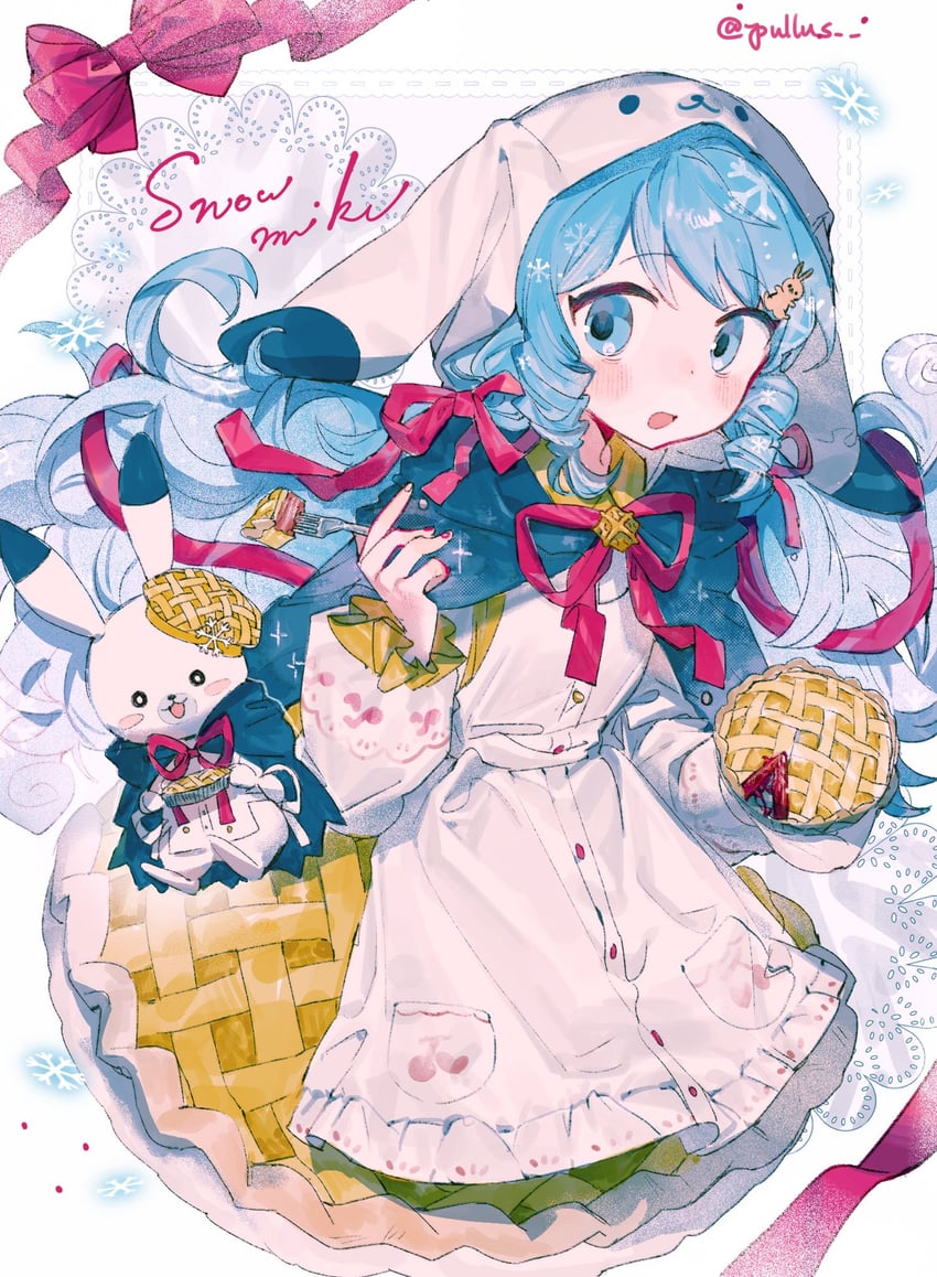 hatsune miku, yuki miku, and rabbit yukine (vocaloid) drawn by pullus