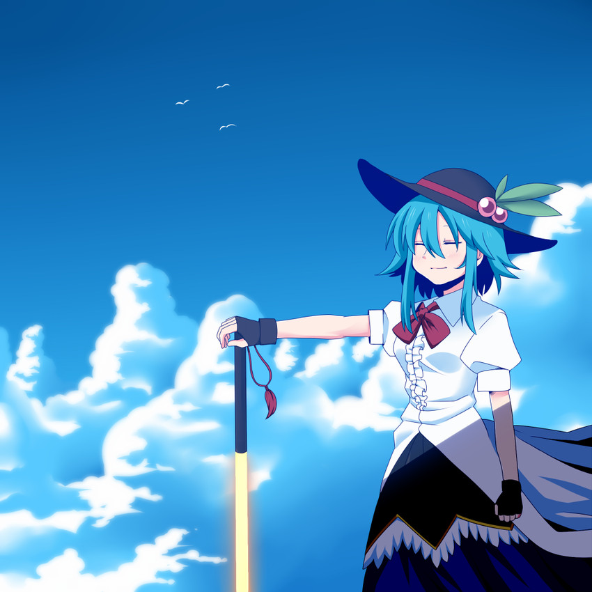hinanawi tenshi (touhou and 1 more) drawn by amazon_(taitaitaira)