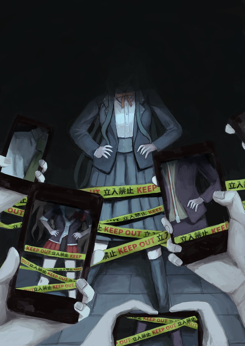 hinata hajime, enoshima junko, and shirogane tsumugi (danganronpa and 3 more) drawn by part7_(1217ri_ri)