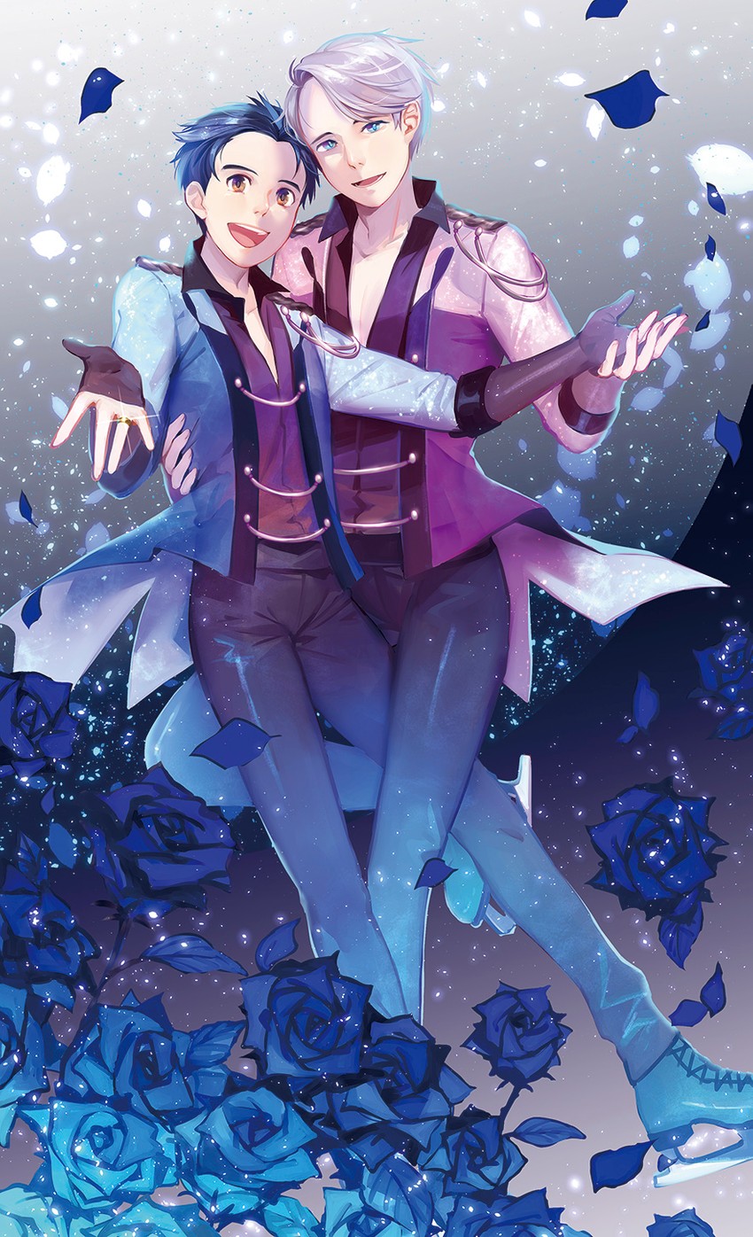 katsuki yuuri and viktor nikiforov (yuri!!! on ice) drawn by yuyu_(yuyudesu0806)